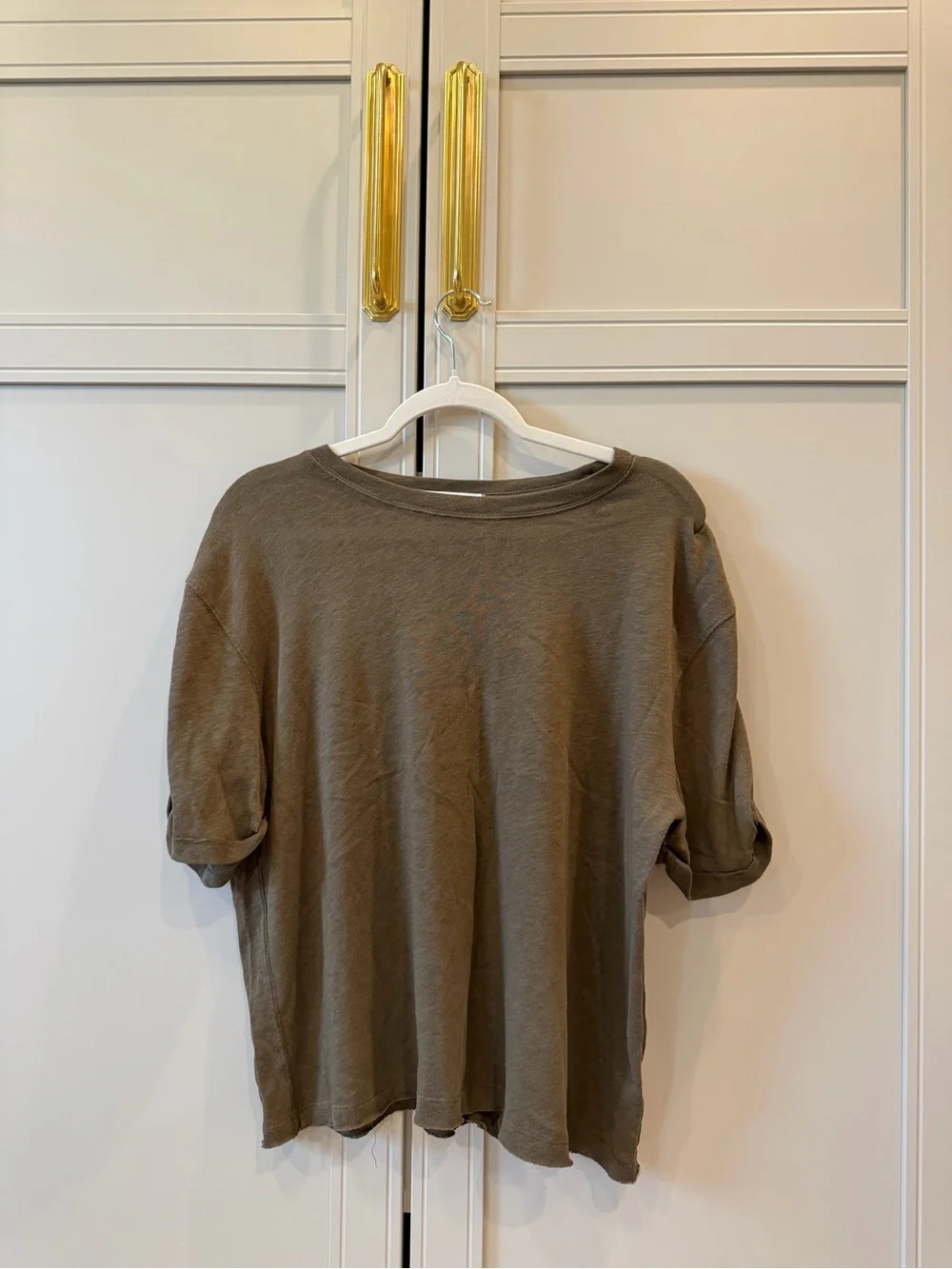 Free People Classic Women's Boxy Tee in Olive Brown
